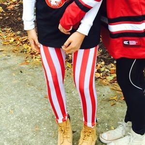 Pants - Candy Stripe Leggings Red/White Small Pants - Candy Stripe Leggings Red/White Small